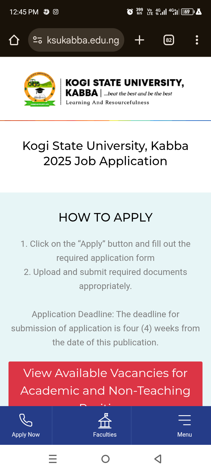 Kogi State University Kabba Recruitment 2025